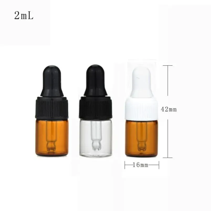 2ml 3ml 5ml Mini Amber Clear Cam Broşür Şişeler Doldurulabilir Boş Broşür Kozmetik Sıvı Losyon Örnek Depolama Konteyneri