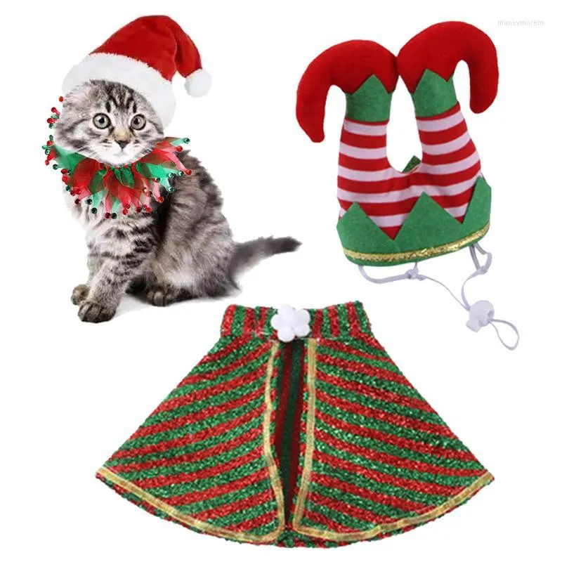 Katze Kostüme Weihnachten Hund Outfits Outfit Kostüm Pet Kit Clown Hut Umhang Halsband für Welpen