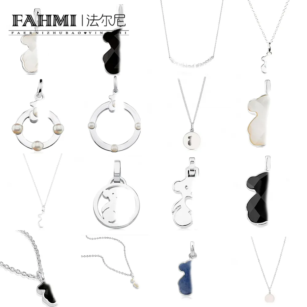 FAHMI Fashionable high-end round hollow pearl-edged black round pink blue heart-shaped pendant High Quality Brand 2023 New In Stock