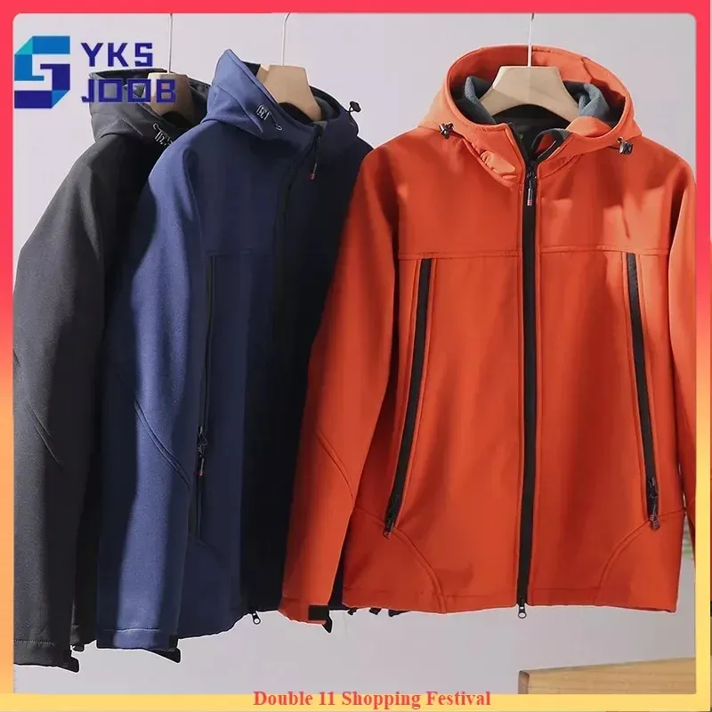 Açık Ceket Hoodies Yürüyüş Ceketler Erkek Açık Yumuşak Kabuk Polar Sıcak Su Geçirmez Rüzgar Geçirmez Ceket Kamp Kamp Çağırma Çok Cep Kapüşonlu Katlar Sonbahar 231120