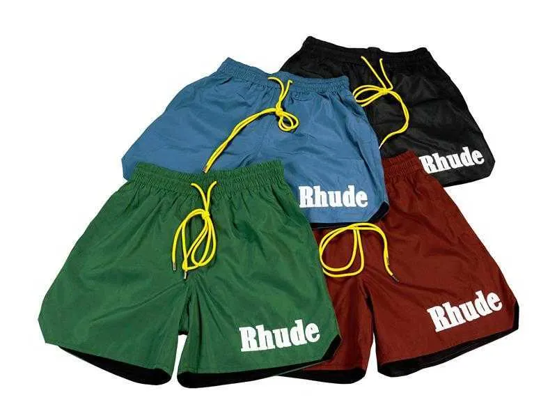 Designer Clothing short casual Rhude Summer Solid Embroidered Logo Letter Loose Casual Trend Men's Women's Home Sports Beach Pants Couples Joggers Sportswear