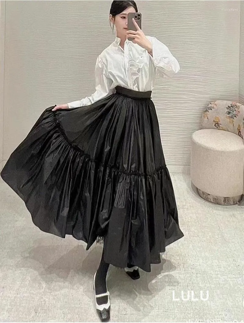 Skirts Ankle Length Formal Ball Gown Custom Pleated Wedding Fashion Vintage Long Elegant Tulle Black Dress For Women