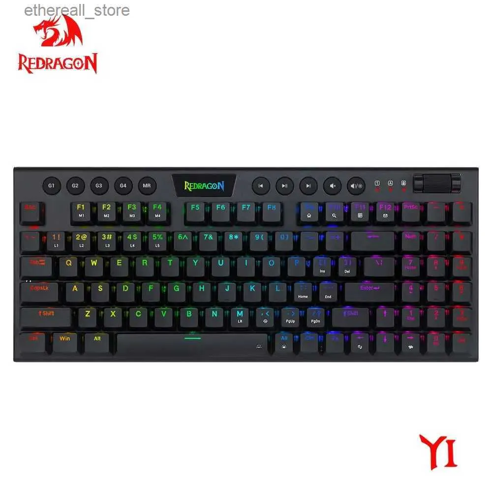 キーボードRedragon Yi K625P KB RGB USB MINI SLIM SLIM ULTRA-THINデザインの有線機械式ゲームキーボードレッドスイッチ94キーコンピューティングPC Q231121