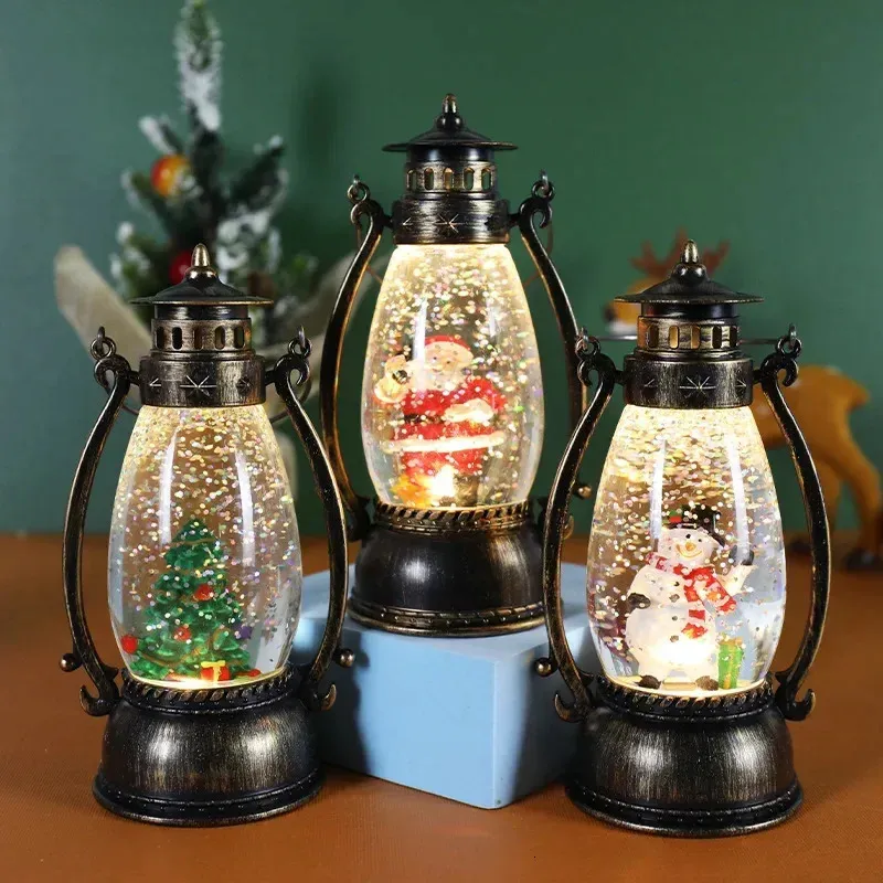 Decorações de Natal LED Retro Pequenas Luzes de Óleo Portátil Simulação Lâmpada de Querosene Potenciômetro Luminoso Vento Lanterna Ornamentos Decorativos 231120