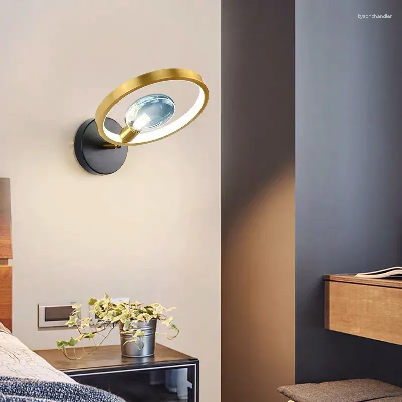 مصابيح الجدار الحديثة LED LED LAMP بكرة خشبية عتيقة للشمعة