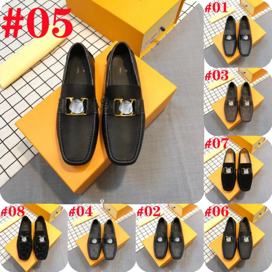 17Model İtalyan Deri Erkek Loafer'lar Tasarımcı Elbise Ayakkabıları Lüks Sürüş Ayakkabıları Üzerinde Kayma Erkekler Yüksek Kaliteli Luxurys Marka Yumuşak Loafer'lar Büyük Boy 38-46