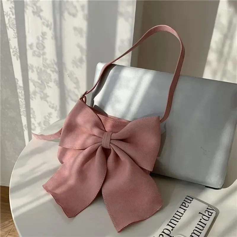 Evening Bags Spring Summer 2023 Purses And Handbags Lovely Sweet Big Bow Shoulder Women Casual Open Pocket Lolita