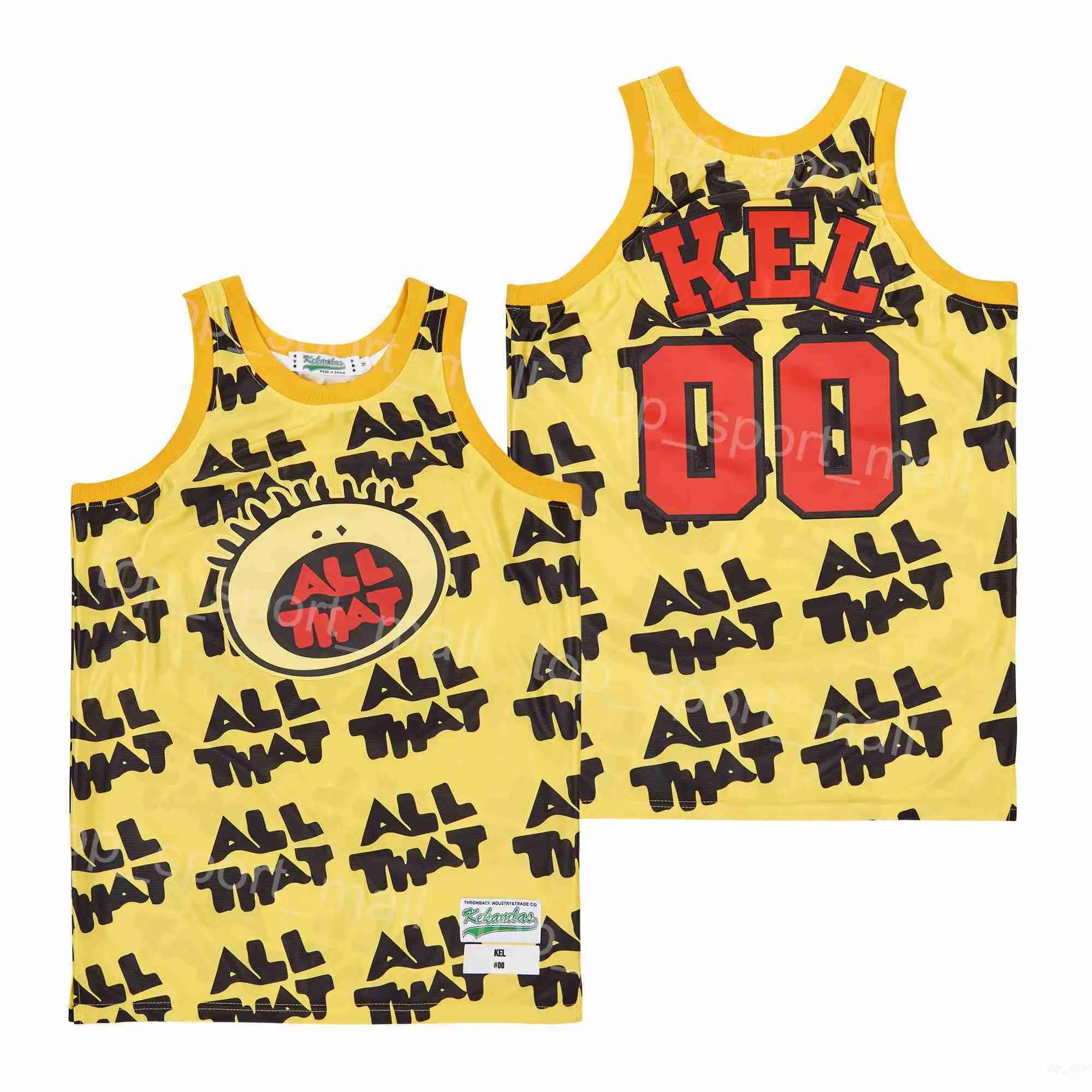 Movie Basketball Film All That 00 Kel Jerseys Mitchell TV Series show Summer STRIPED HipHop For Sport Fans Breathable Team Color Yellow Pure Cotton University High