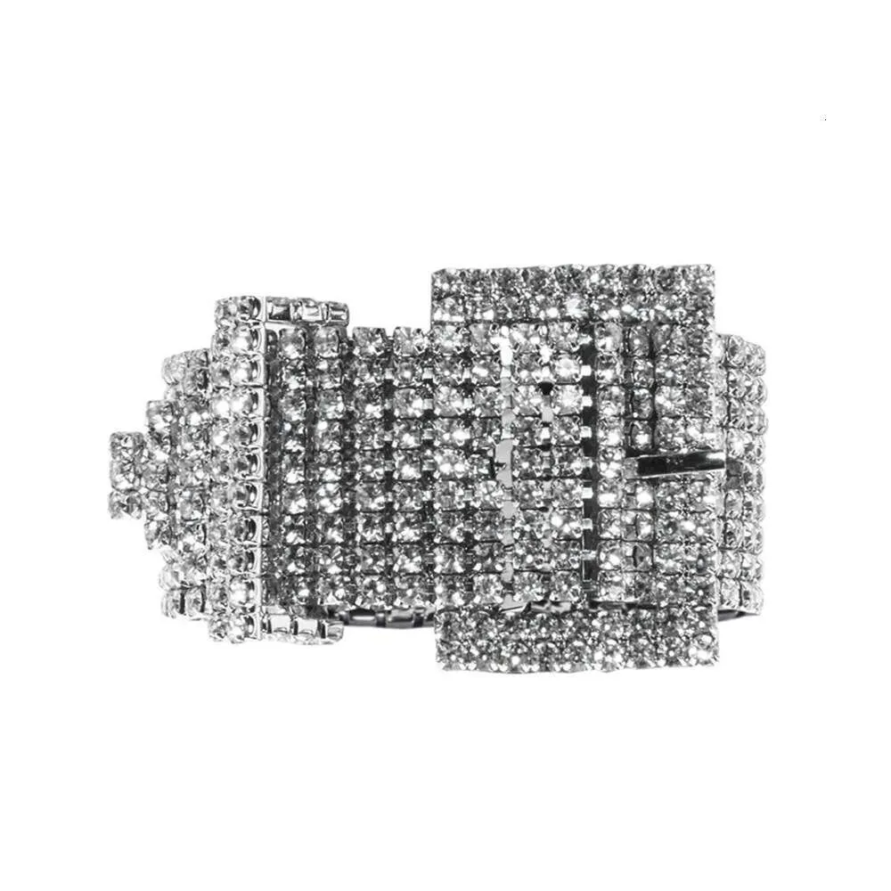 Mode Strass Gürtel Schnalle Armband Multi reihe Hip Hop Voller Diamant Armband frauen Heißer Verkauf Handstück Armband