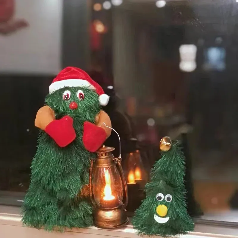 Pluszowe lalki choinki obrotowe taniec śpiewający Śliczny elektryczny świąteczny drzewo lalka śmieszna muzyka