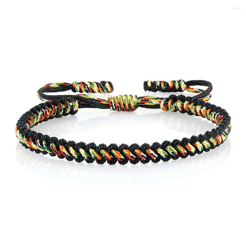 Strand Classic Hommes Bracelet Coloré Fil Tissé Noeud Tressé Bracelets Bracelets Réglable Chanceux Corde De Mode Mâle Bijoux Femmes Cadeau