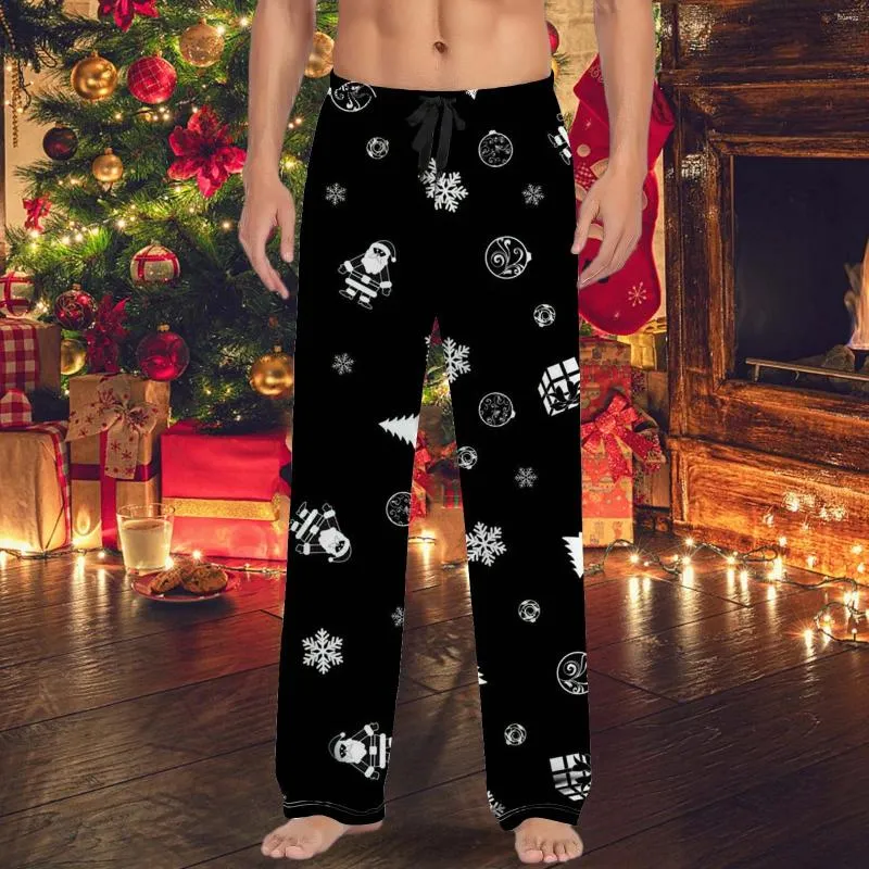 Christmas Pants Women Fashion Joggers Santa Claus 3d Print Wide-leg