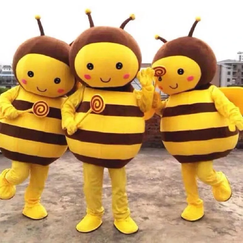 Mascotte kostuums Little Honey Peak Bee -werking Figuur Little Bee Cartoon Actie Figuur Kostuum Props Volwassen Walking Prop Suit