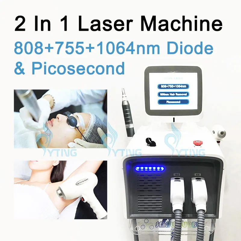 2 polegada de remoção de cabelo a laser Diodo Diodo Depilação a laser Pico Segundo nd yag q switch a laser tatuagem Remoção de pigmentação Tratamento de sardas