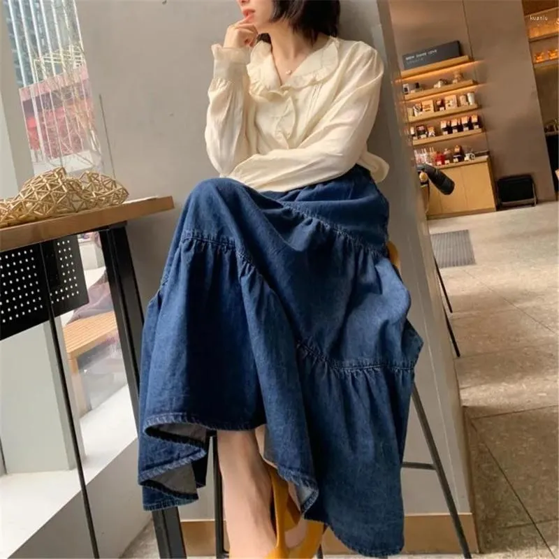 Size Long Maxi Tops For Jeans Long Denim Plus Size Denim Skirt