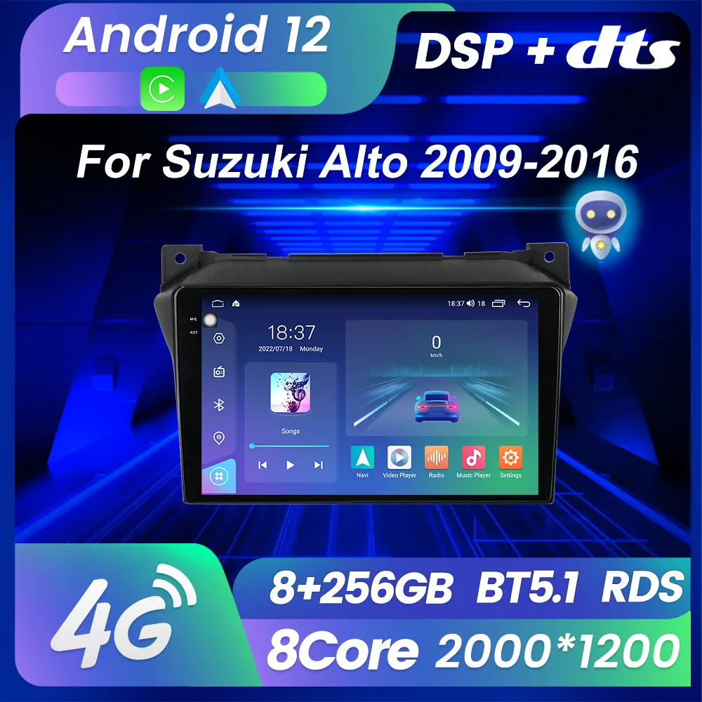 M6 Pro Android 12 CAR DVD Radio Stereo Multimedia Video Player för Suzuki Alto 2009-2016 GPS Navigation 2Din CarPlay Auto Head Unit