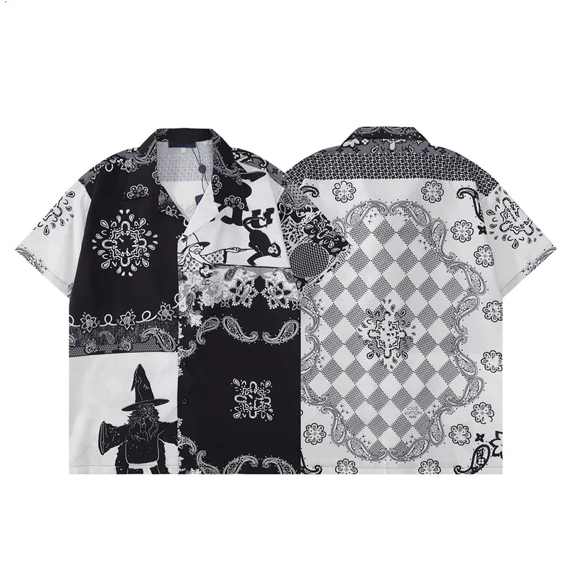 Designer shirts heren mode geometrische print bowling shirt Hawaii bloemen casual shirts mannen slanke fit korte mouw variëteit m3xll