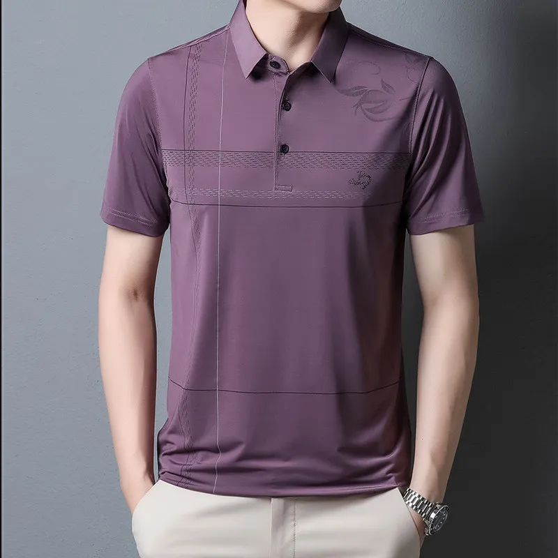 Hommes Polos Marque De Mode Hommes Polos Chemise Fleur Imprimé D'été Cool Chemise Lâche Fit Vêtements Forbmens Polos avec Tops À Manches Courtes 230421