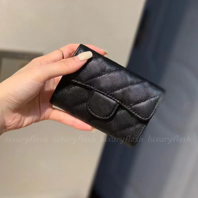Designer Mini Coin Black Mini Purse For Women Fashionable Short Wallet With Caviar Sheepskin Credit Card And Pocket Holders Genuine Leather From Luxuryflash 29.45 DHgate.Com