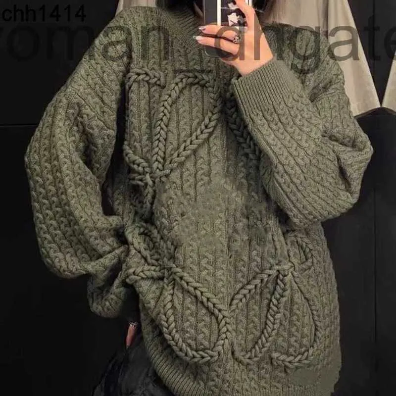 Men's Hoodies & Sweatshirts Designer Luxury Loes Classic Versatile Fashion Trend Autumn And Winter Olive Green Hand Woven Men And Women 95TO