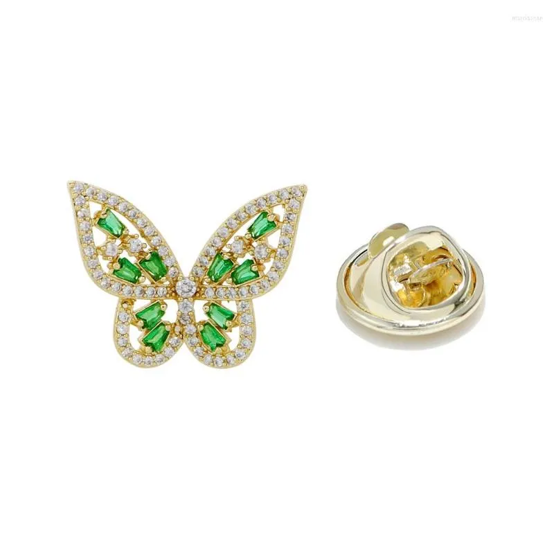 Brooches CINDY XIANG Green Color Cute Small Butterfly Collar Pin For Women And Men Summer Style Wedding Jewelry Copper Material