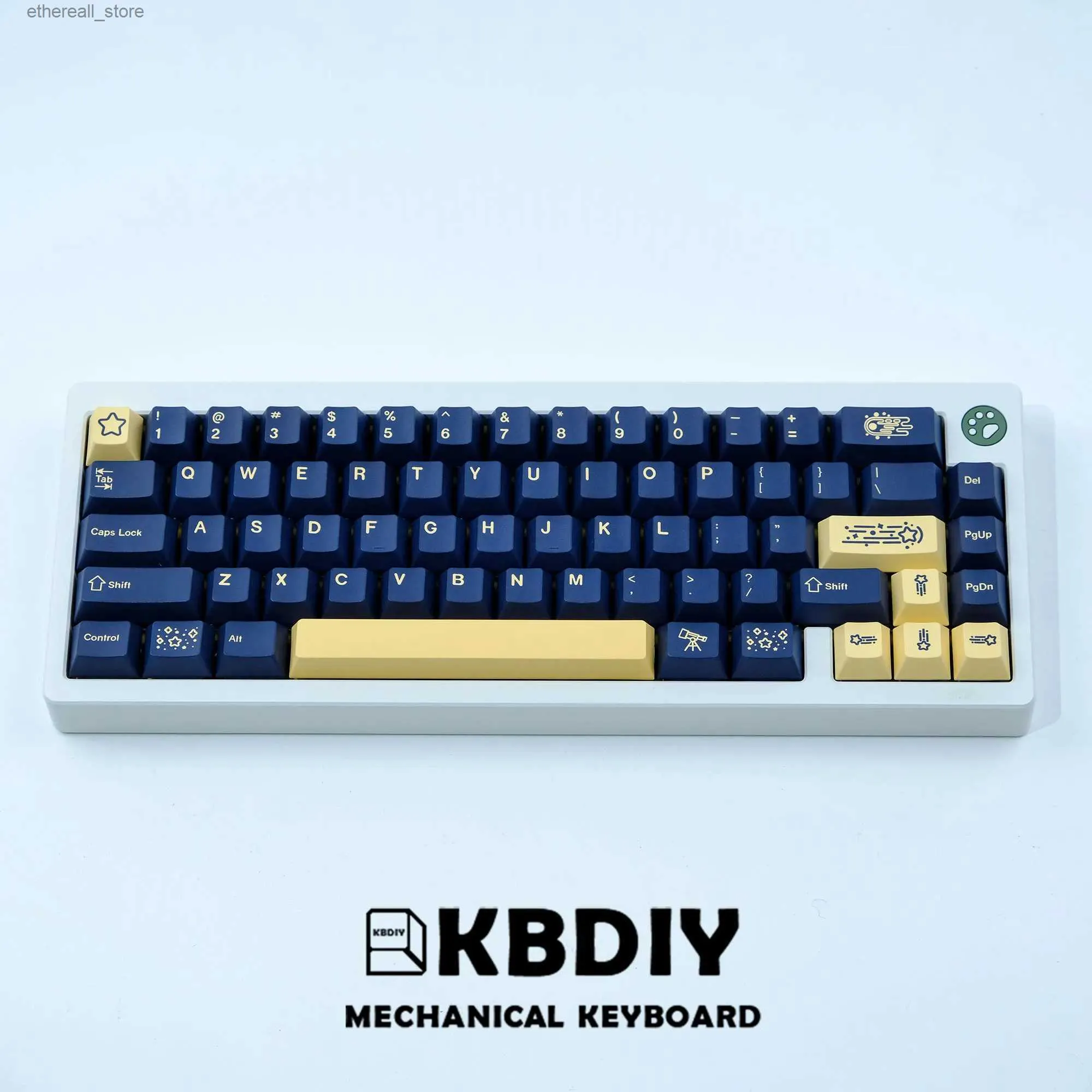 Tangentbord KBDIY 124 Keys GMK Stargaze Clone PBT Korean Keycaps Cherry MX Profile Yellow KeyCap för Mechanical Keyboard Custom Key Caps Set Q231121