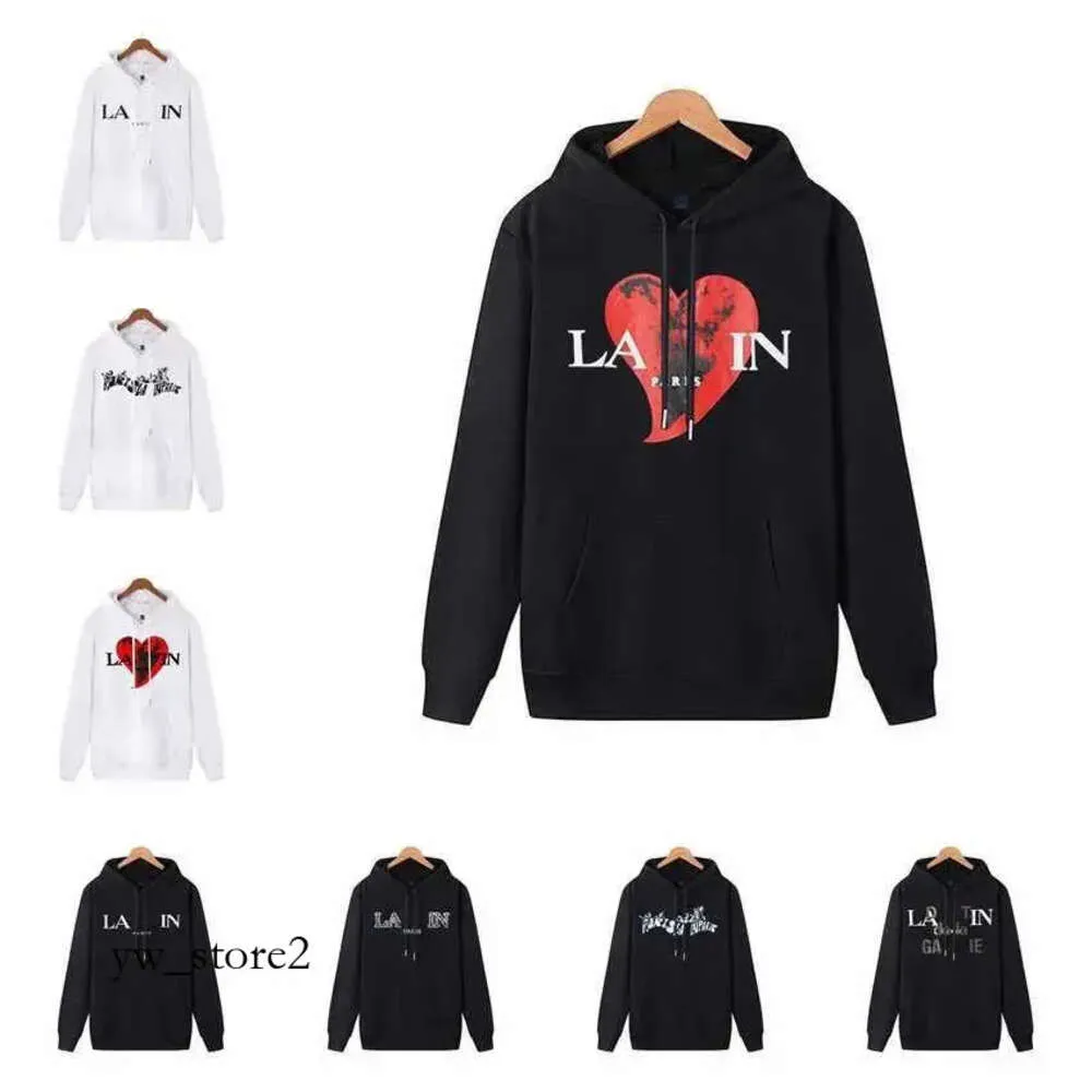 2023 LANVIN HOODIE DESIGNER LUXURY SEATER HOODIE MENS AND WOMENS SWEATSHIRTレタープリントプルオーバールーズカジュアルコットンフード付きコートVQT5 1960