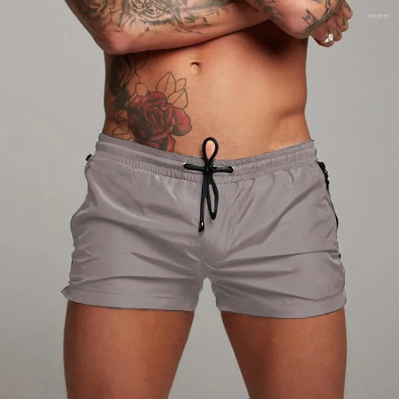 Mäns shorts 3xl män kausal blixtlåsficka andningsbara svettbyxor muskel kroppsbyggande gym fitness byxor kläder byxor loungewear