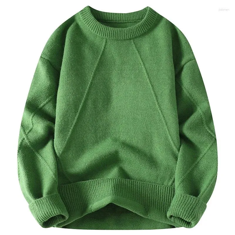 Herensweaters Herfst Winter Top Casual trui met ronde hals Kleurrijk effen kleur Plat Modieus gebreid jeugd-T-shirt Helder