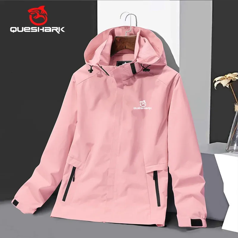 Jaquetas ao ar livre Hoodies QUESHARK Mulheres reflexivas à prova d'água à prova de vento softshell camping caminhadas jaqueta primavera outono trekking escalada blusão casaco 231120