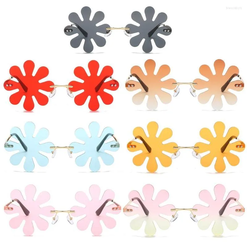 Lunettes de soleil Funny Flower Lens Party Favor Beach Fashion Lunettes de soleil Flocons de neige Sunnies Po Shape