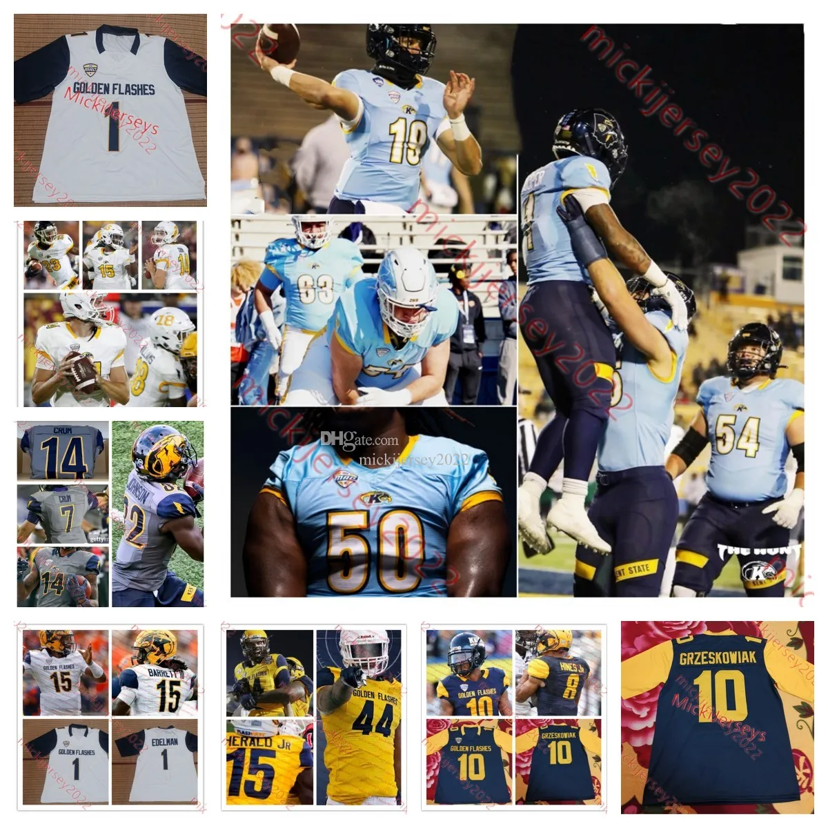 Antonio Gates Kent State Golden Flashes Maglia da calcio Chase Fortkamp Chandler Galban Kesean Gamble Gavin Garcia Jamir Gardner Jameel Gardner Jr Maglie