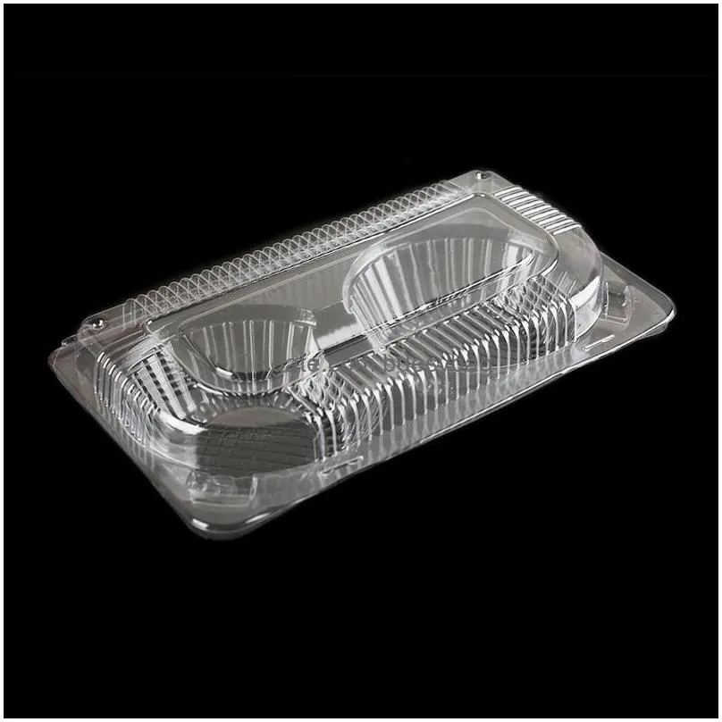 pvc material plastic cookie containers plastic boxes two/four tart boxes transparent cake box baking tools wholesale lx2669