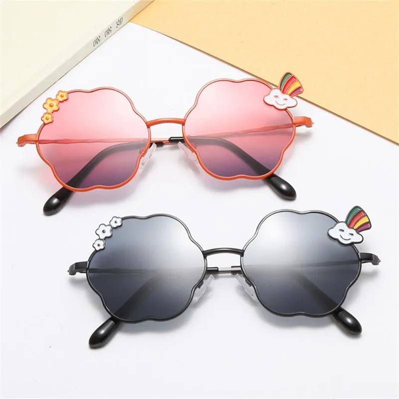 Zonnebrillen meisjes bril metalen spiegel frame zon outfit strand jongens UV400 zomer gepolariseerde kinderblazen