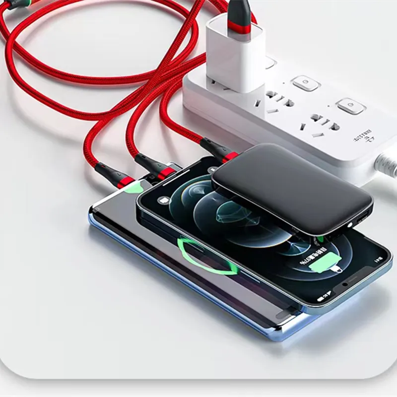 Модные USB-кабели 3 в 1, Android-мобильное устройство, зарядное устройство для быстрой зарядки, тип C, тип-c, кабель Micro USB для мобильного телефона, шнур зарядного устройства 5А