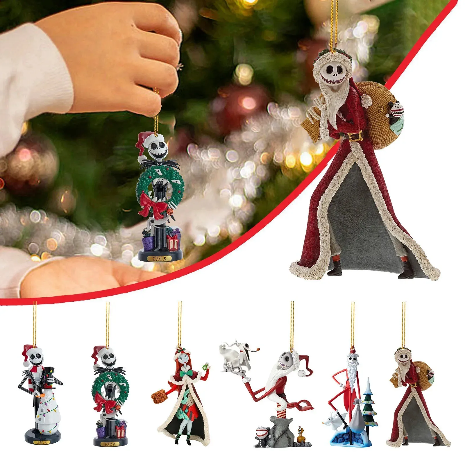 Decorações de Natal Sally Jack Skelton Pesadelos antes de personagens acrílicos pendurados Anos presentes e suprimentos para festas 231121