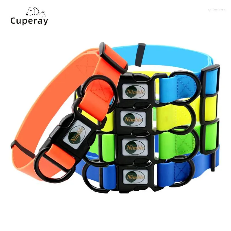 Dog Collars Collar Waterproof Pet Anti-Odor Durable Adjustable PVC & Polyester Soft With Towing D-ring Colorful