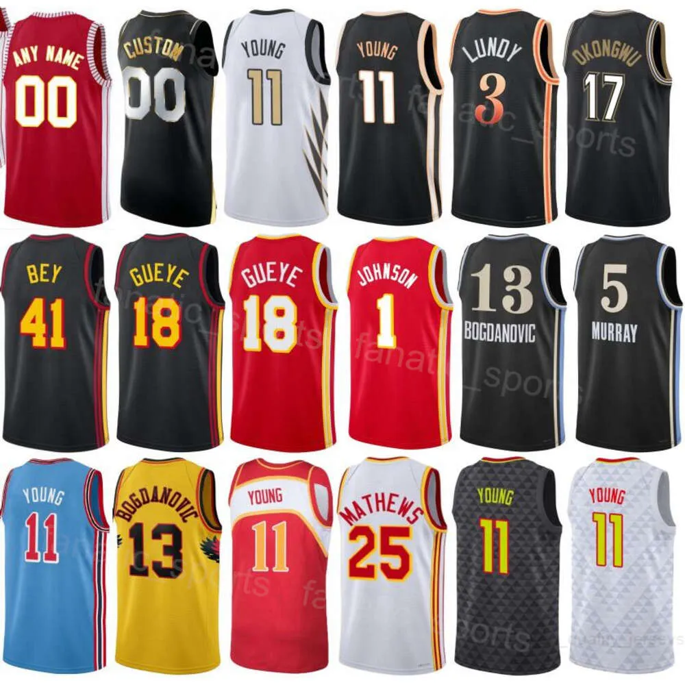 Gedrukte basketbalman Women Saddiq Bey Jerseys 41 AJ Griffin 14 DeAndre Hunter 12 Bruno Fernando 24 Mouhamed Gueye 18 Clint Capela 15 City Shirt For Sport Fans Sale