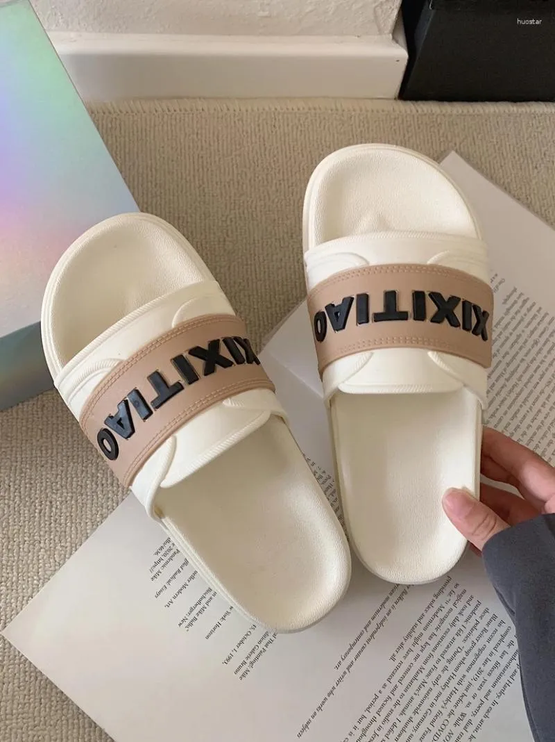 Slippers Ins Style Summer Men Women Indoor Eva High Soft Bottom Sandals Open Toe Trend Slides Light Beach Shoes Home