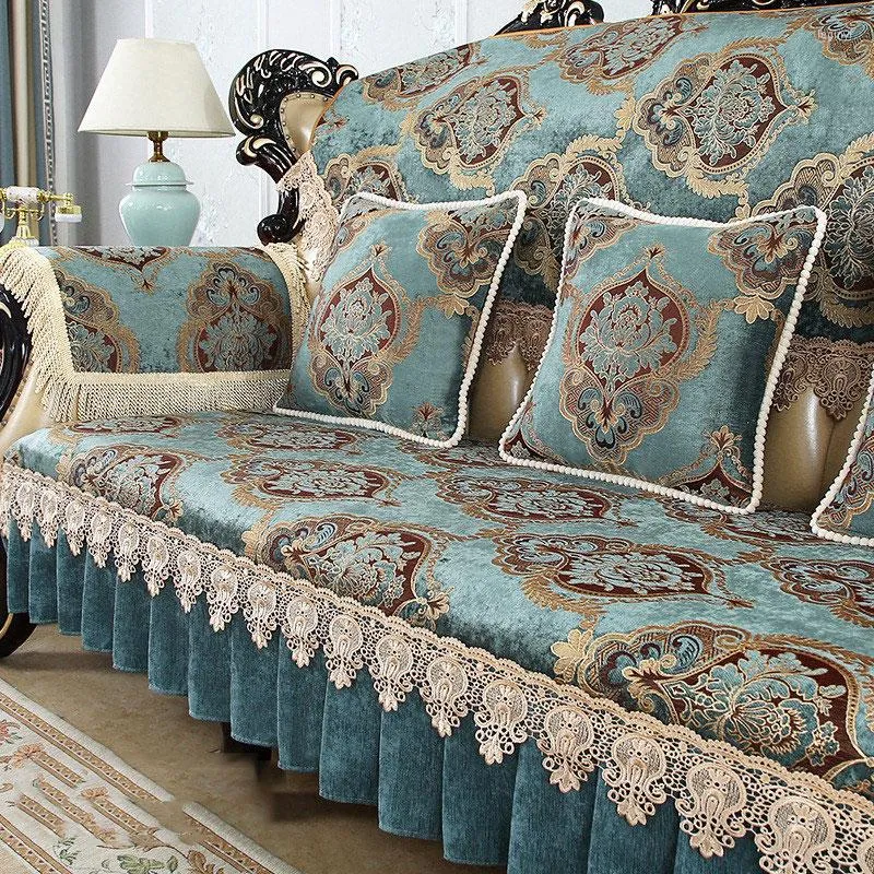 Стул обложки европейского дивана подушка винтажная кожаная диван-крышка Chenille Backrest Chaise Slipcover Protector All-Season для домашних животных