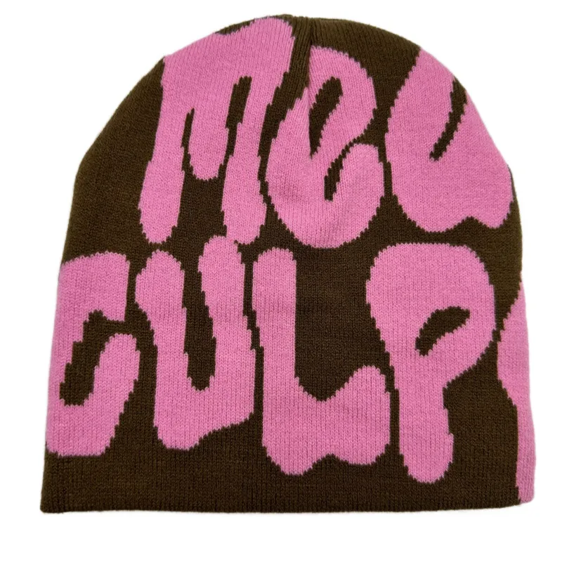 Luxe hoeden ontwerpers dames roze muts voor mannen mea culpas mode casual herfst winter warmte casquette kerstdag cadeau liefhebbers gebreide muts zacht A-21