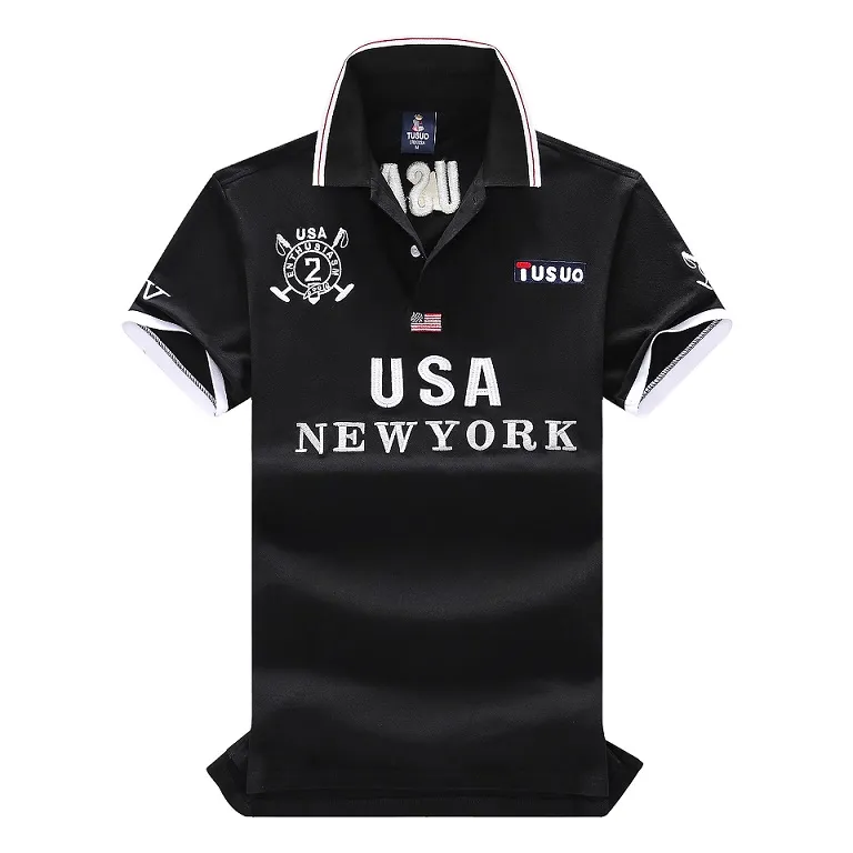 Polos T-Shirt Edition New York Designer Nowy koszulka polo z krótkim rękawem Wysokiej klasy mody mody męski panel 100% bawełniany S-5xl 2024