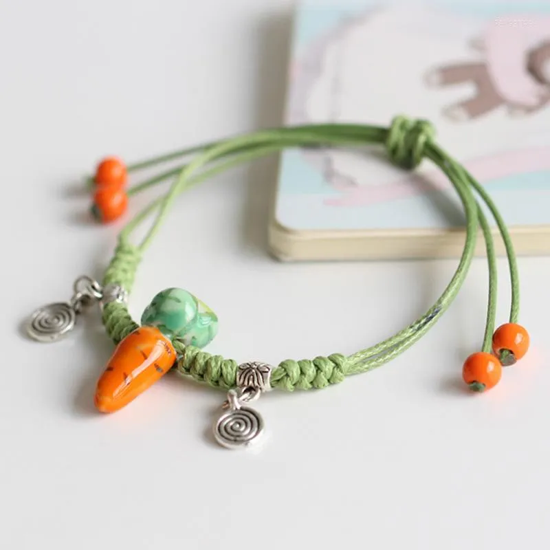 Strand 2023 Bransoletka dla kobiet ceramiczna marchewka ręka wykonana DIY bransoletki Artware for Woman Girl Gift Biżuteria Hurtowa