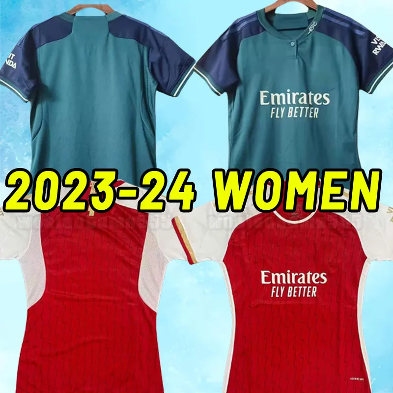 Mujeres 23 24 G.JESUS SAKA camisetas de fútbol SMITH ROWE ODEGAARD TROSSARD KIWIOR TOMIYASU ArSen MARTINELLI 2023 2024 camiseta de fútbol niña hogar lejos tercero