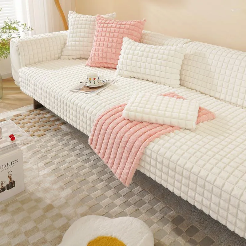 Patio Couch Covers Thicken Plush Sofa Chinese Solid Color Soft Towel Non  Slip Plaid Couch Cushion For Living Room Home Decorate From Leginyi, $16.4