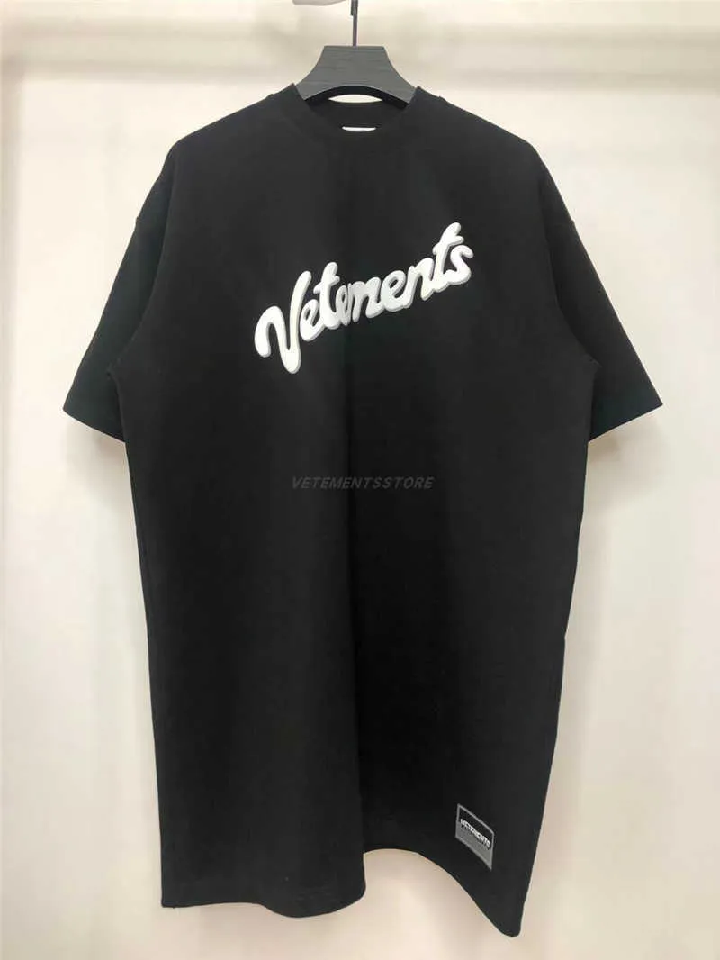 3D Puff Print Vetements T Shirt Men Women 11 Bästa kvalitet Purple Letter Top Tees Tshirt Q3