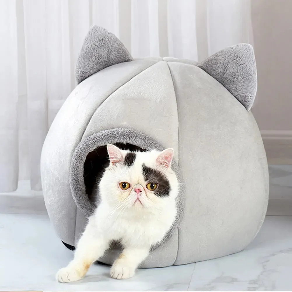 Canis canetas Pet tenda caverna cama adequada para gatos filhotes auto aquecimento camas de gato pet cabanas confortáveis 231120