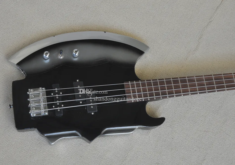 Left-Handed 4-String Solid Body Electric Bass Guitar with Rosewood