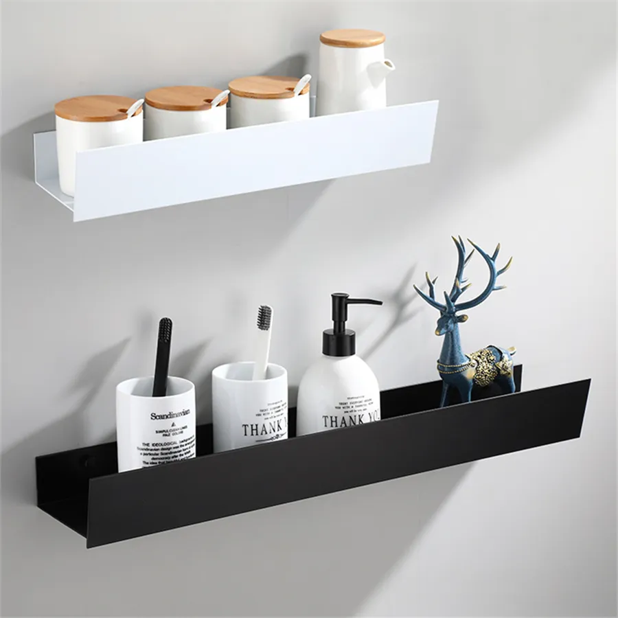 Walnut Finish Bathroom/Kitchen Wall Shelf – Compact Solid Wood Rack With Strong Suction Cups (No Drilling Needed)