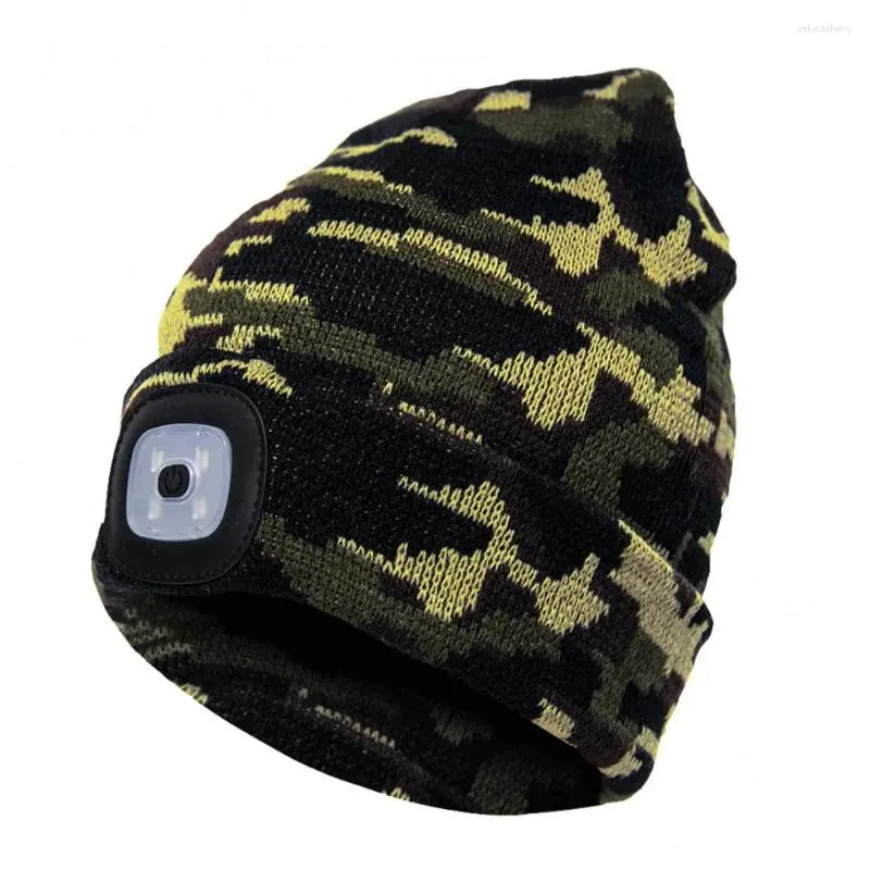 Beralar Unisex Beanie Sıcak Kap Şapka Hafif Kış Şapkaları LED Işın Örgü Açık Kamp Baş Lambası Flash Far Koşuyor